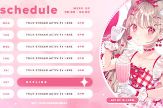 design weekly vtuber stream schedule