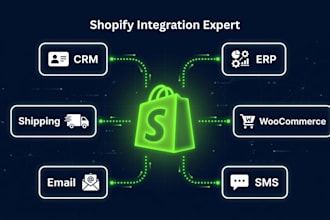 integrate shopify with CRM, erp, shipping, API, any service