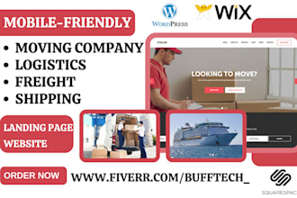 design logistics website shipping freight cargo moving company wordpress website