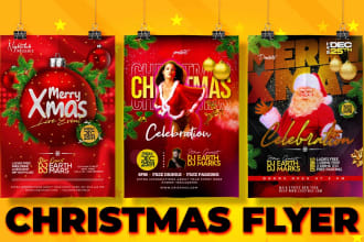 design christmas flyer, event flyer and church flyer in just 2hrs