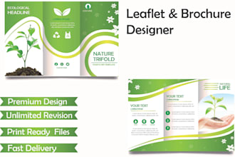 design trifold, bifold leaflet, handout, brochure,  and flyer