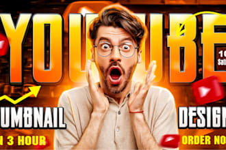 design amazing youtube thumbnail or eye catchy thumbnail