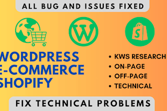 fix bugs and errors in wordpress, shopify,woo commerce website