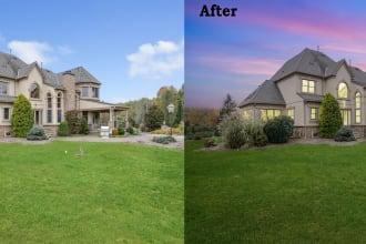 transform your daytime shot into a realistic twilight shot