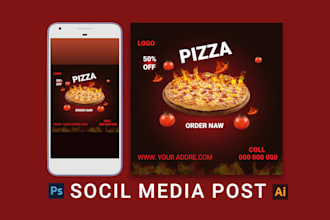 social media post and business card design