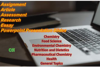 write articles on chemistry, health, food and general topic of 1000 to 3000 word