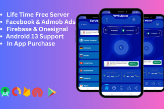 make a professional VPN app with lifetime free server in app purchases