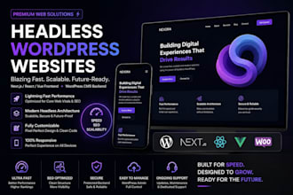 develop headless wordpress or woocommerce with react or vue