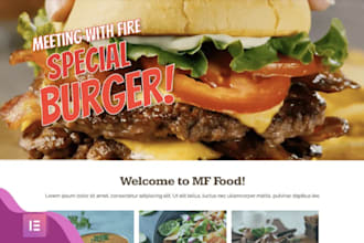 create food, restaurant, cafe website design