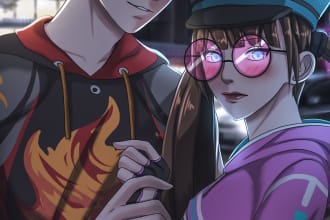 desain character couple art