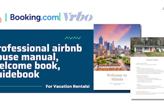 design creative airbnb house manual, welcome book, guidebook