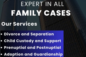 draft divorce and separation papers and child custody