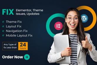 fix your elementor theme issues within 24 hours