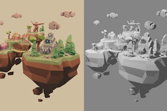 make a 3d lowpoly asset using belender