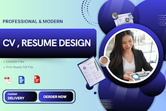 design infographic CV, resume portfolio in 2 hours
