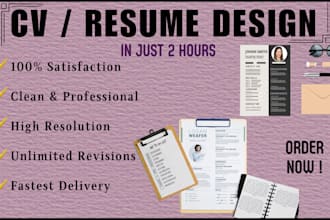 design infographic CV, resume portfolio in 2 hours