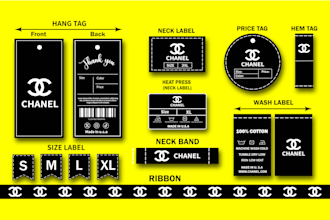 design clothing tag, neck tag, hang tag and label in 12hrs