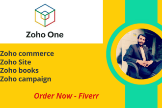 setup zoho sites, customize any task and setup zoho one,  book