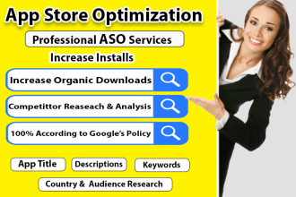 write aso optimized app title and description for your apps with best keywords