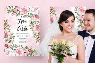 design a classy wedding card or invitation cards