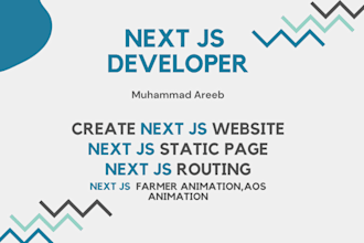 create next js  static page  , api integration, next routing