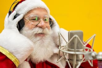 make a french santa claus voice over