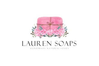 handcraft watercolor soap logo with business card