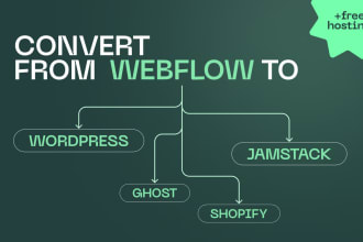 convert your webflow site to wordpress, shopify, jamstack