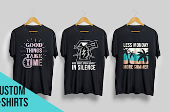 design five unique custom eye catching tees just for you