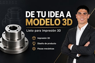 tu idea a modelo 3d para imprimir en 3d