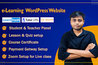 build course selling lms website using learndash, eduma, tutor lms