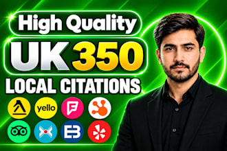 do 350 UK local citations and directory submission for local seo