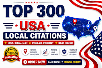 do 300 USA local citations and directory submission