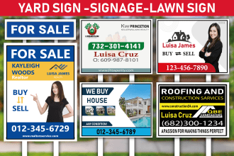 design yard sign, lawn sign, banner and signage design