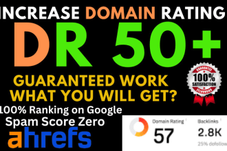 increase DR, domain rating, ahrefs dr 50 plus