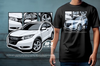 draw car vector illustration for t shirt design