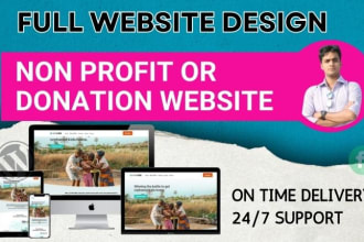 prepare nonprofit or donation website for ngo charity fundraising on wordpress