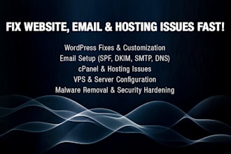 fix wordpress website security, email, dns, hosting, or server issues fast