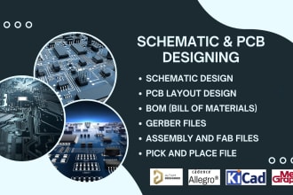 do schematic, pcb layout, pcb design, gerber, bom files for any project