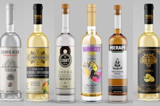 do label, logo for tequila, vodka, gin, wine, liquor, whiskey, mead, bottle