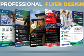 create design flyer for medical, gym, real estate and corporate salon