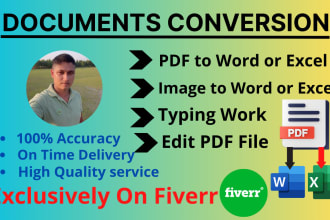 convert, rewrite your PDF, image file to ms word or excel
