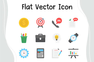 create unique custom flat vector icons