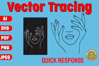 do vector tracing, line art tracing, logo, sketch to vector