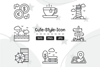 create custom unique smooth line icons