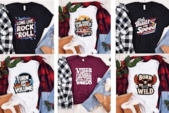 design vintage retro t shirt illustrations in classic style