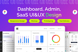 design UI UX for dashboards, web app, CRM and admin panel using figma