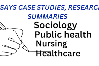 write sociology, health, nursing, healthcare essay research