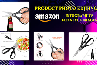 do amazon product photo editing and infographic design