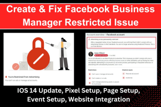 create and fix facebook business manager, ads account